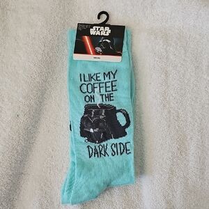Star Wars Turquoise Socks - Dark Side Coffee Design